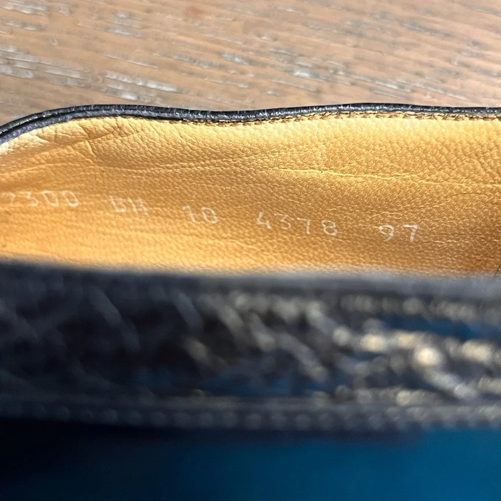 Moreschi Black Leather Slip-On Loafers with Gold Bit Size 10‎